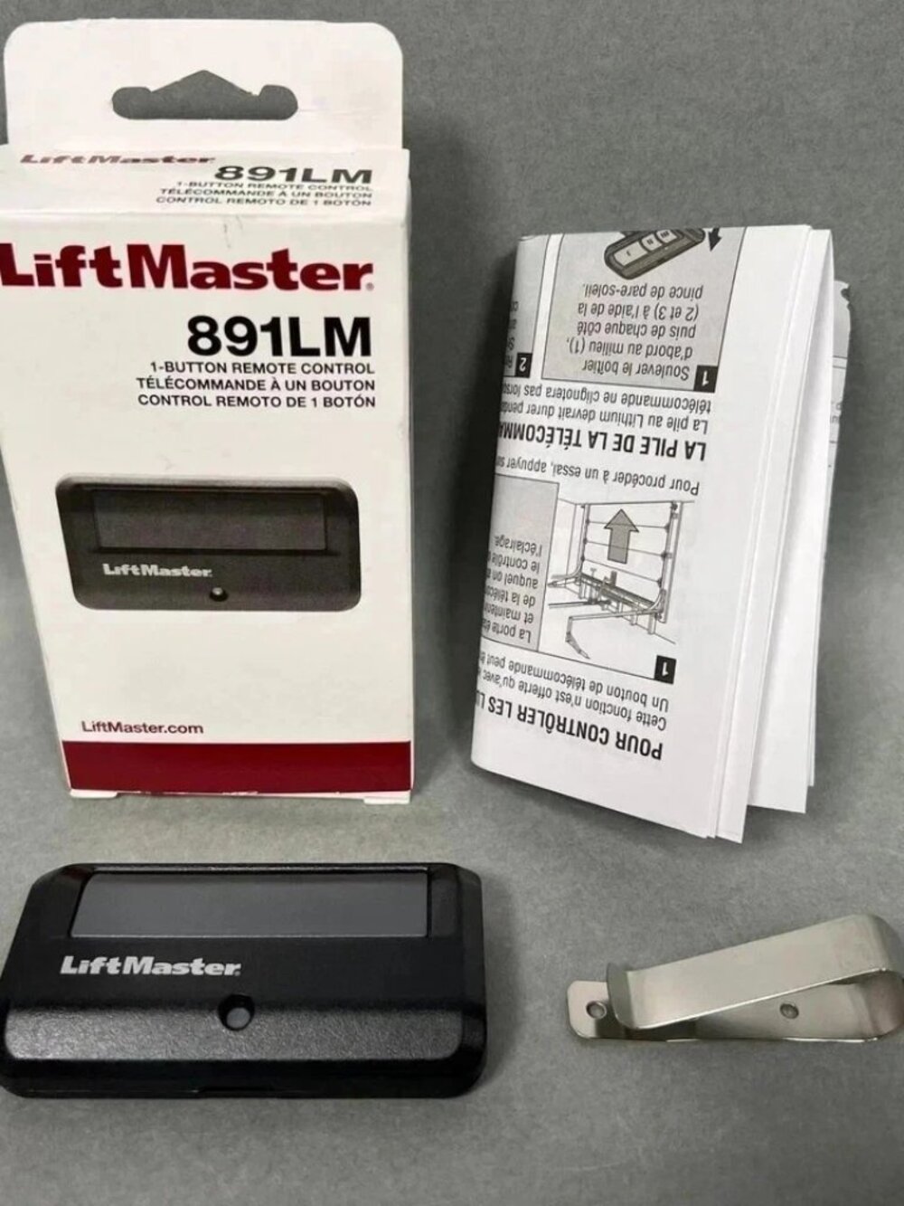LiftMaster 891LM 1 Button Garage Door Opener Remote Control Black